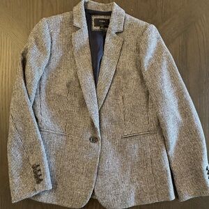 J. Crew Women's Blazer - Black and White Houndstooth